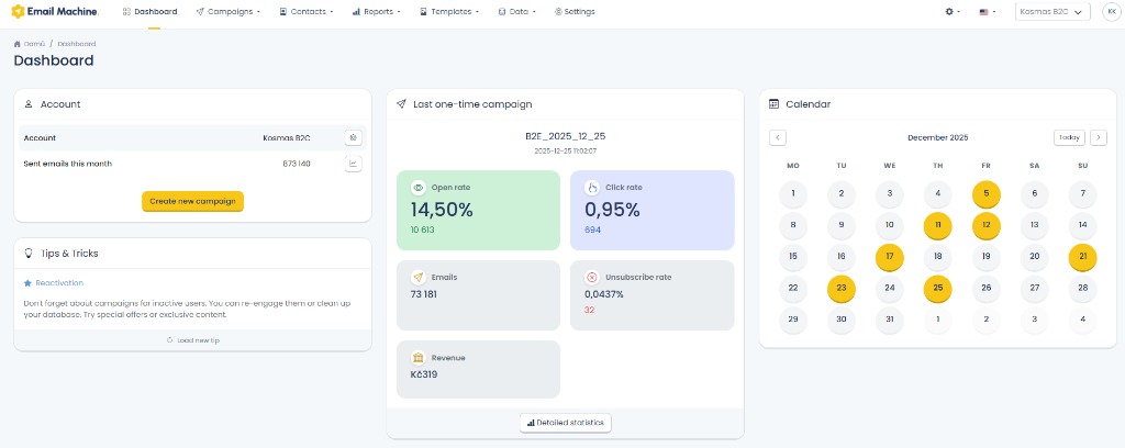 Email Machine Dashboard